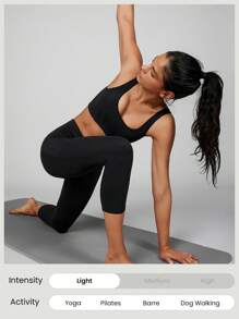 GLOWMODE FeatherFit™ Glow Figure Corset-Effect Sports Bra Gym Fall Winter - Black - View 6