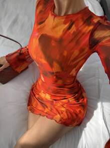 Siren Gaze Women's Open Back Color Contrast Lace-Up Waist Mini Dress Party Summer Sexy - Multicolor - View 3