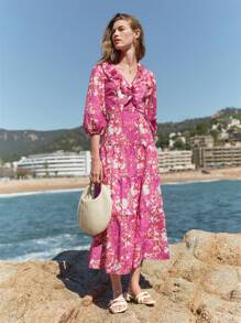 MOTF PREMIUM ROBE AVEC VOLANTS ET IMPRIMÉ FLORAL - Multicolore - Voir 6