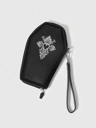 Grunge Punk Monedero multifuncional con tarjetero de estilo punk y monedero con cruz gótica, bolso con cremallera de moda para viajes, fiestas y estilo Y2K, unisex
