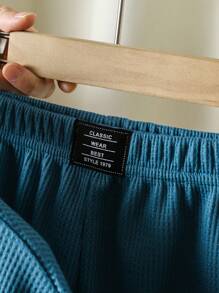 2pcs/Set Boys Letter Graphic Pocket Tee And Shorts Set - Blue - View 8