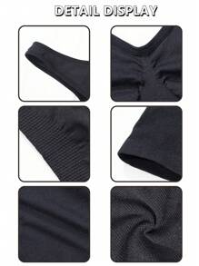 SHEIN Vestido tipo funda de talla grande de color liso y elástico que da forma, para el verano
