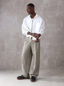 SUMWON Men's Casual Woven Suede-Like Short-Sleeved Shirts Suitable For Daily Wear - White - View 8