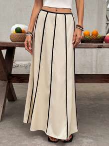 SHEIN Frenchy Gonna lunga a righe da donna a vita alta a sirena