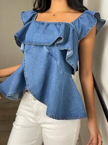 K-Vae Women's Denim Cami Top, Casual & Fitted, Blue, Summer / Summer Outfits For Women/ Summer Clothes / Cute Summer Tops/ Summer Bottoms/Summer For Women, Summer Outfits For Women/Summer/Summer Clothes/Cute Summer Tops, Easter/Easter /Easter Outfit Women, Festival/Festival Outfits, Rave Outfits/Concert Outfit Women/Country Concert Outfit/Rave/Rave Outfits Festival/Nashville Outfits/Ibiza Outfits, Elegant, Boho/Bohemia/Boho Women's Clothing;Cowgirl/Cowboy, Brunch Outfits For Women, Mother Day/Mom/Mother/ Mommy/Mother's Day/Mama/Mum/Mother's Day Gift