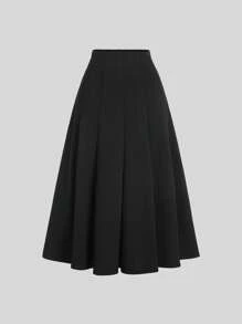 Sweetra Conjunto de 2 piezas informal y profesional para mujer, compuesto por un chaleco sin mangas con botones grandes y una falda larga, ideal para la primavera y el verano - Negro - Ver 4