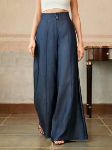 Anewsta Elaire Business Casual Women's High Waist Modern Wide Leg Long Suit Pants, Elegant For Commuting