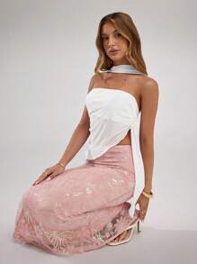 SHEIN BAE Vestidos elegantes y románticos de color rosa para mujer, vestidos de verano con escote halter, Top plisada y bajo asimétrico, para salir, outfits de verano, outfits de rave, outfits de club sexy para mujer, outfits de playa para mujer