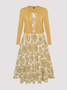 Flirla Jacket & Dress Set, Fashionable For Summer - Yellow - View 7