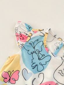 SHEIN 3pcs Baby Girls' Versatile Fashion Casual Floral Print Short Sleeve T-Shirt And Shorts Set - Multicolor - View 6