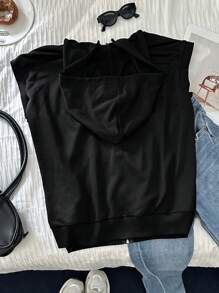 Comfortcana Große Größen Lässig Sommer Reißverschluss Kordelzug Kapuzen Hoodie Sweatshirt für Herbst/Winter