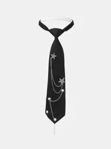 SHEIN ICON Star Metal Chain Necklace, Suitable For Dates, Vacations, And Traveling