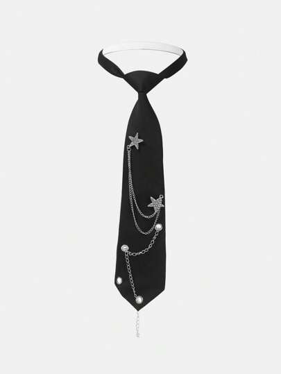 SHEIN ICON Star Metal Chain Necklace, Suitable For Dates, Vacations, And Traveling