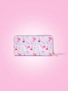 THE POWERPUFF GIRLS X SHEIN 花朵、泡泡、金凤花图案可爱长款钱包