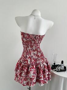 Elamini Đầm ôm body không tay in họa tiết hoa - Nhiều màu - Xem 2