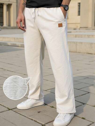 Manfinity Homme Plus Size Men Casual Lightweight Summer Pants, Fall