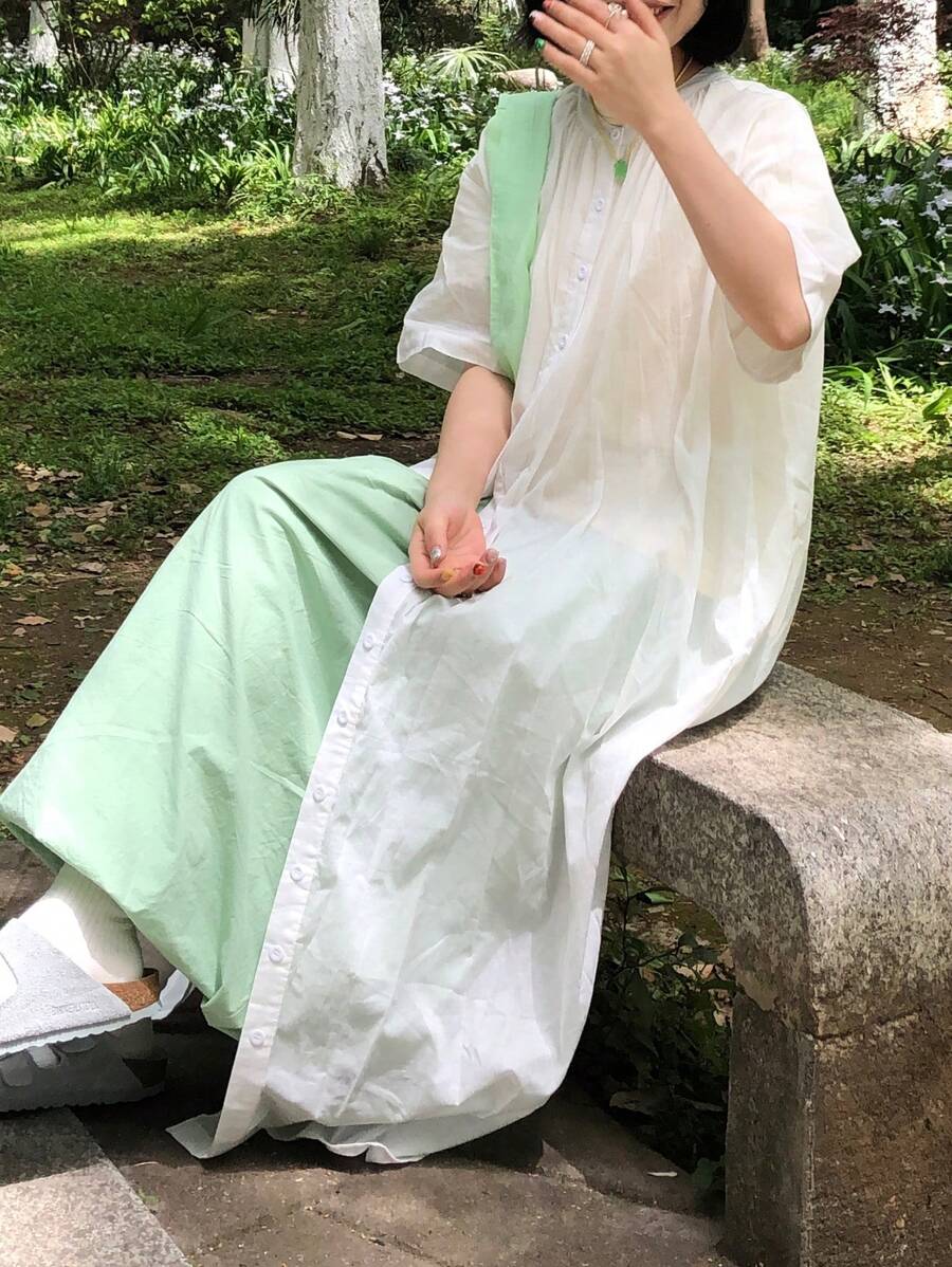 FRIFUL Robe ample blanche pour femme, robe longue décontractée pour vacances d'été - Blanc - Voir 1