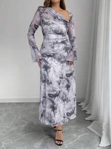 SHEIN Essnce Große Größen Elegantes sexy Kleid für Damen, elegantes Damenkleid, langes Kleid, Sommeroutfit für Damen Osterkleid, Geburtstagskleider für Damen, weiße Kleider edel und elegant, Geburtstagskleid im Meerjungfrauenkleid-Stil - Verschiedenfarbig - Übersicht 3