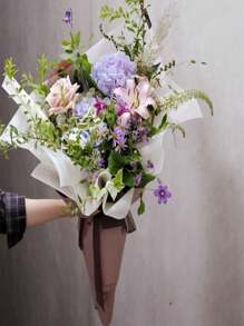 SHEIN 38 piezas de papel de envolver flores de algodón, envoltura floral impermeable de tela no tejida para suministros de floristería