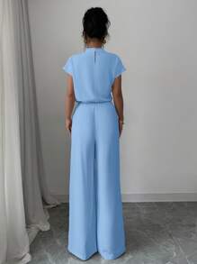 Chiquease Casual Elegant Apricot Woven Crew Neck Sleeveless Women Shirts, Apricot Woven Wide Leg Pants, 2 Pieces Set For Women Ladies Casual Sets Casual Sets For Women Outfits For Women Sets Women Clothing Two Pieces