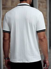 Manfinity RelaxMax Men's Polo Shirt, Minimalist Design, Suitable For Summer - Beige - View 2