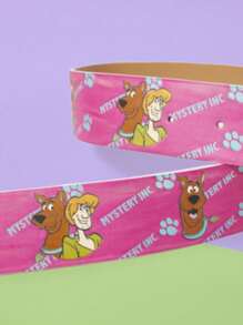 SCOOBY-DOO X SHEIN 1pc Women's Fashion Cartoon Figure & Dog Pattern Buckle Belt - Multicolor - View 2