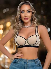 SHEIN 1pc Women Underwire Comfort Gather Seamless Push Up Bra - Multicolor - View 8