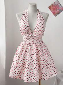 Flirla 大码女式纹理印花性感紧身连衣裙，舒适夏装，浪漫风格 - 白色 - 查看 5