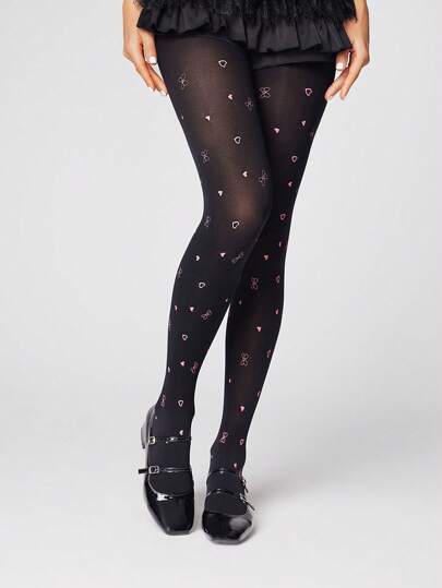 Kawaii زوج من الجوارب/جوارب طويلة/جوارب قصيرة/جوارب ضيقة ذات قاعدة زهرية بشكل قلب عالية المرونة باللون الأحمر