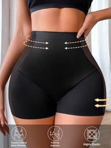 SHEIN Quần lót định hình bụng Shapewear - Quần lót định hình nữ Quần bó sát cơ thể Lưới rỗng Quần góc phẳng - màu đen - Xem 4