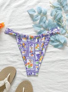 Swim Mod Women's All Over Print Bikini Bottom Swim Briefs, Suitable For Summer - Multicolor - View 1