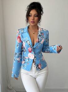 Elenzga Printed Simple & Generous Women's Blazer
