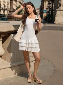 HighSole CUCCOO Fashion Film Thick Bottom Chunky Heel Slide Sandals For Christmas - Apricot - View 3