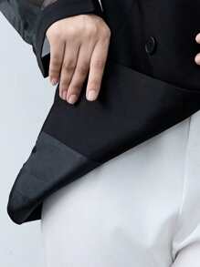 Aveloria Modichic 全新优雅女士通勤百搭高端设计欧根纱拼接西装面料透明西装领双排扣加大码长袖夹克