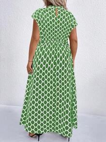 SHEIN Clasi 加大圆点印花立领连衣裙 女式超长款服装 - 彩色 - 查看 2