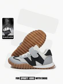 JNSQ 1 paire de chaussures de sport respirantes en maille pour enfants, baskets plates simples et à la mode avec semelle en caoutchouc, légères et durables pour la rentrée scolaire du printemps/été