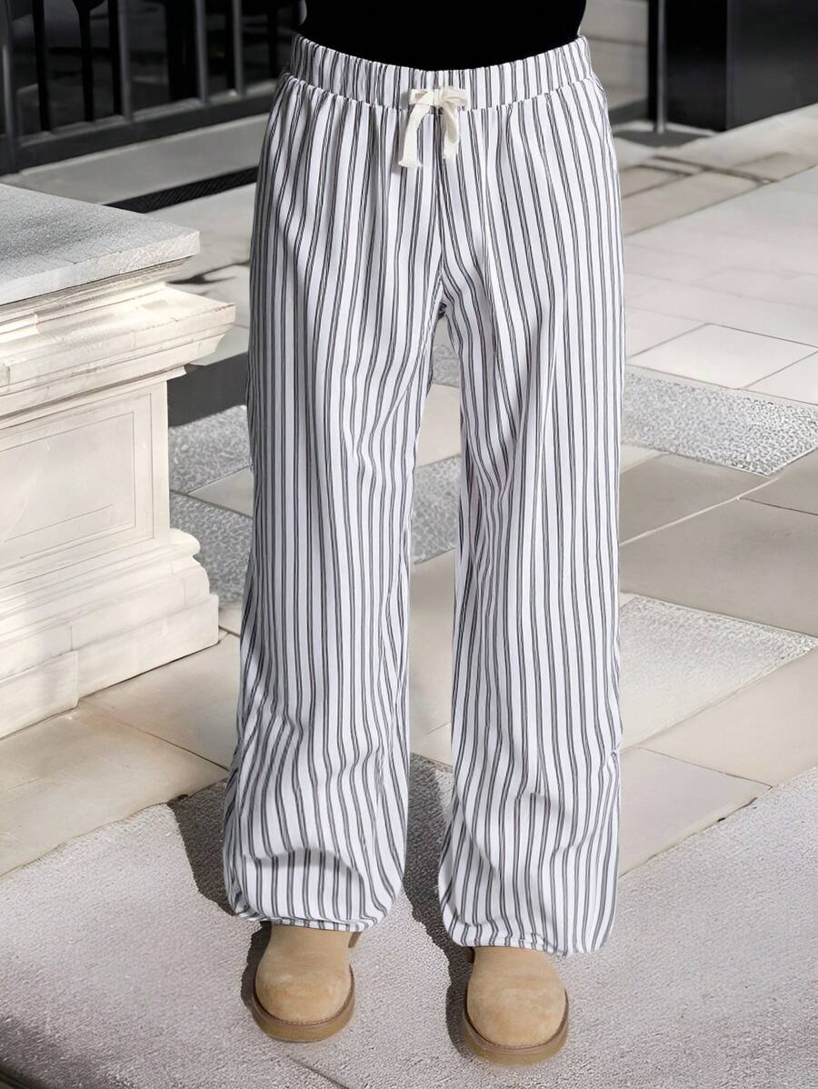 SHEIN 青少年男童休闲宽松直筒条纹裤 - 彩色 - 查看 1