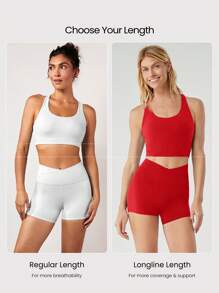 GLOWMODE Sujetador deportivo de sostén ligero FeatherFit™ con tirantes cruzados tipo longline, para yoga, gimnasio y uso diario