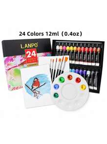 SHEIN Set de peinture acrylique pour tissus, kit de peinture lisse pour vêtements, chaussures, débutants et artistes, peinture textile permanente, rentrée scolaire, fournitures scolaires