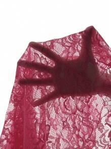 SHEIN Tall Women's Lace See-Through Sexy Cropped Top