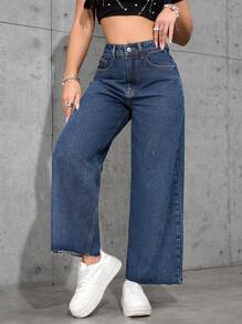 Straight-Leg Jeans With Pockets And Zipper, Versatile Fashion For Women - Light Wash 4 - View 4