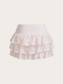 Sweetina Váy mini nơ thắt nơ màu trơn mùa hè Y2k Hawaii - Màu Hồng baby - Xem 2