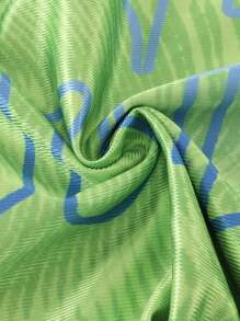 ROMWE MEN Winx Club X ROMWE Spring/Summer Casual Graphic Men'S Anime Colorblock Figure Graphic Mesh Sports Short Sleeve T-Shirt, Athletic Jersey - Green - View 5