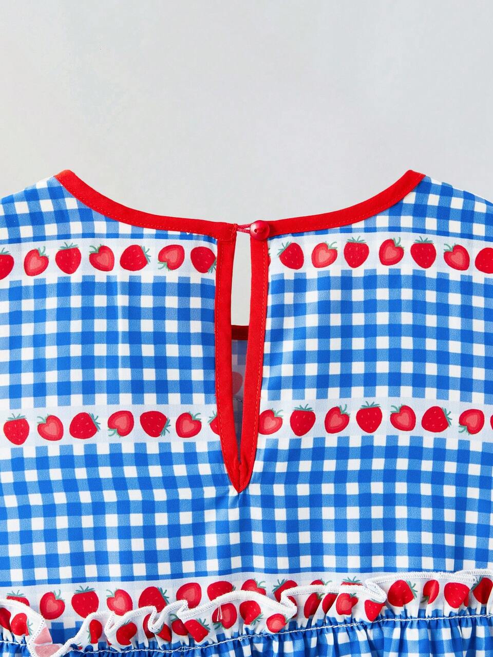 Young Girl Oversized Casual Plaid Pattern Contrast Color Dress