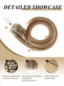 50 件微环接发，100% 真人发质微珠配鱼线，雷米发 50 克接发混合棕金色 S6/613 - S6/613 - 查看 7