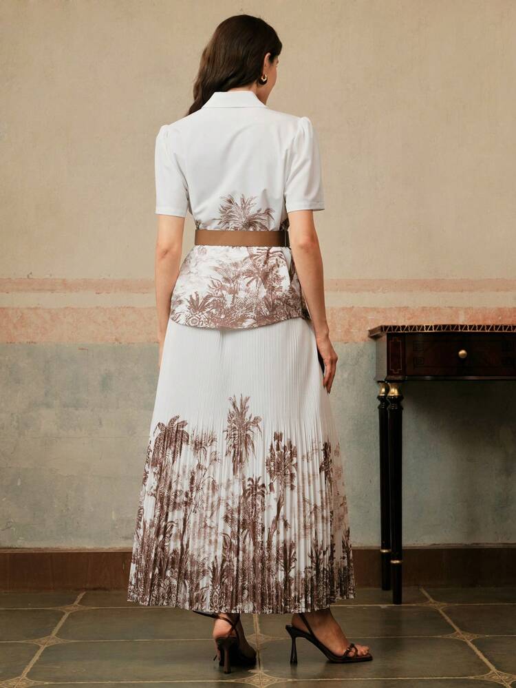 Women Short Sleeve Fashion Summer Top And Skirt Set