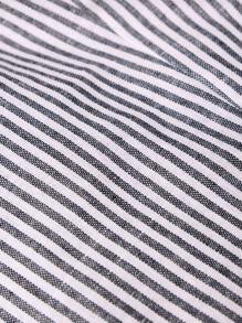 SHEIN Comfortable 100% Cotton Maternity Pants: Blue Striped Casual Long Woven Fabric Drawstring Pants For Everyday Wear