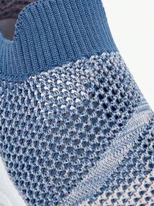 JNSQ 1 paire de chaussures de sport respirantes pour enfants avec fond souple, confortable et tout-aller, bleu avec contrastes de couleurs, en Glissant, pour la rentrée scolaire