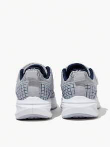 JNSQ 1 Paar vielseitige, lässige, bequeme, weichsolige, atmungsaktive Schnürstiefel in Kontrastfarben grau/blau für Jungen, perfekt für den Schulstart