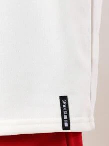 SUMWON Luxury Streetwear Sleeveless T-Shirt Shorts Set Nyc Script Summer Athletic Casual Athletic Outfit Set Modern Urban Fashion Gym Style - Red - View 6